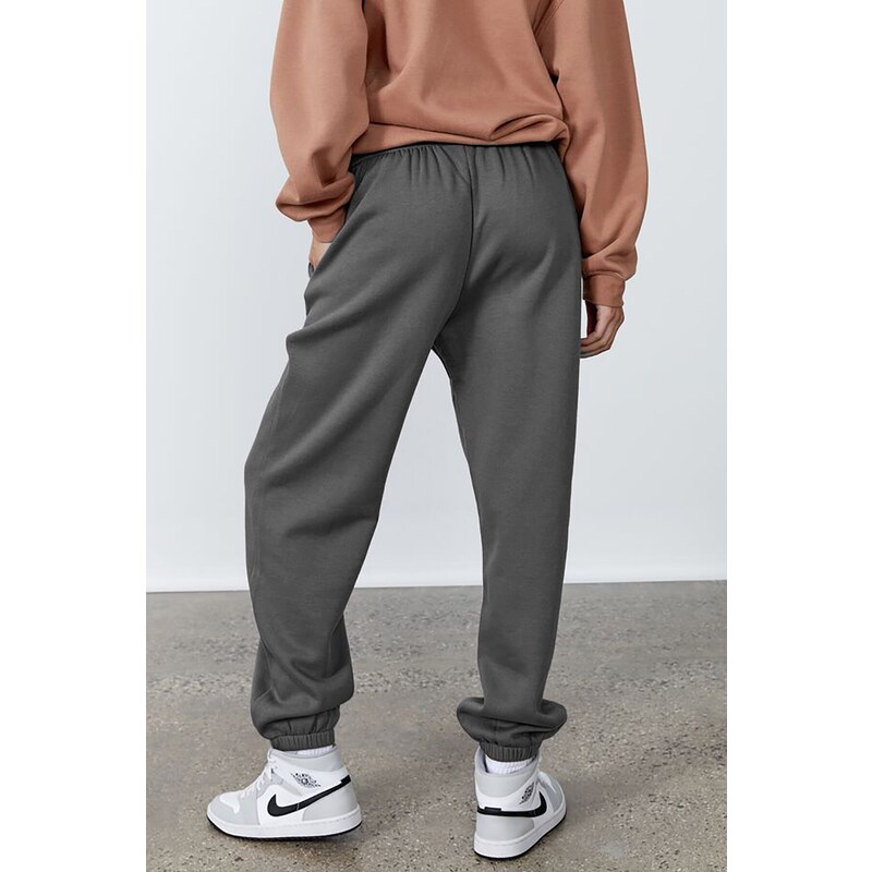 Madmext Women's Anthracite Oversized Sweatpants With An Elastic Waist