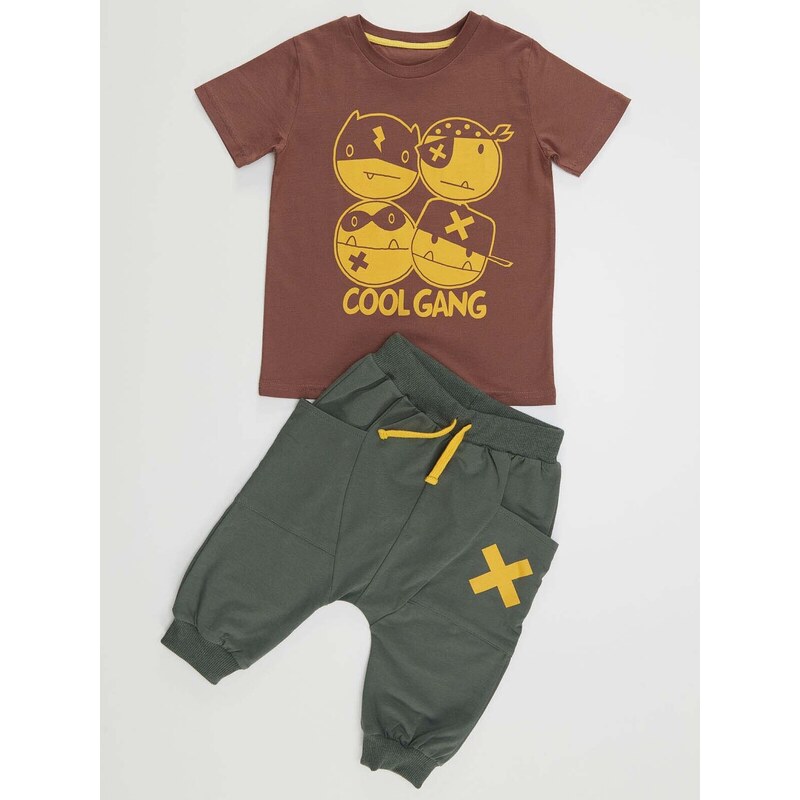Denokids Cool Gang Boy's T-shirt Capri Shorts Set