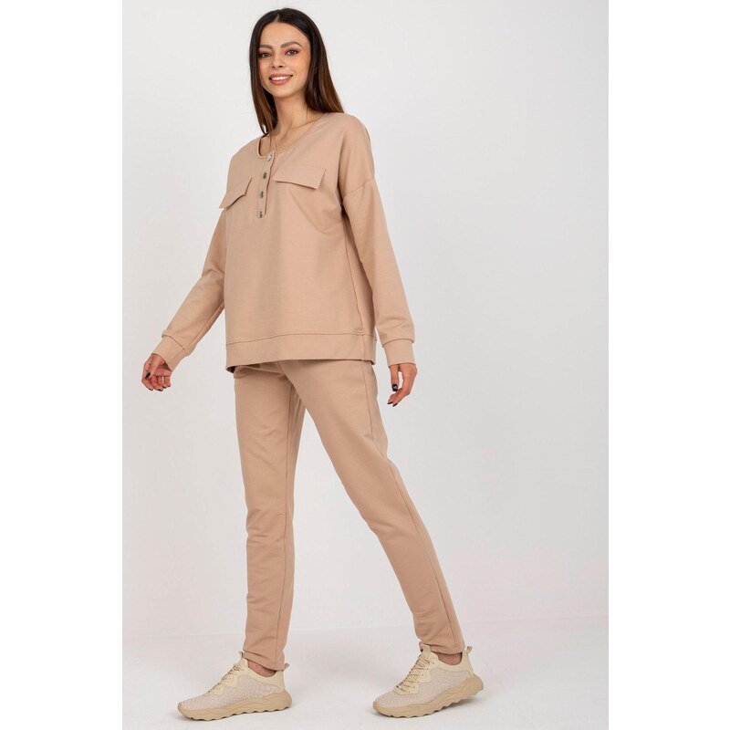 MladaModa Tepláková souprava model 31506 barva camel