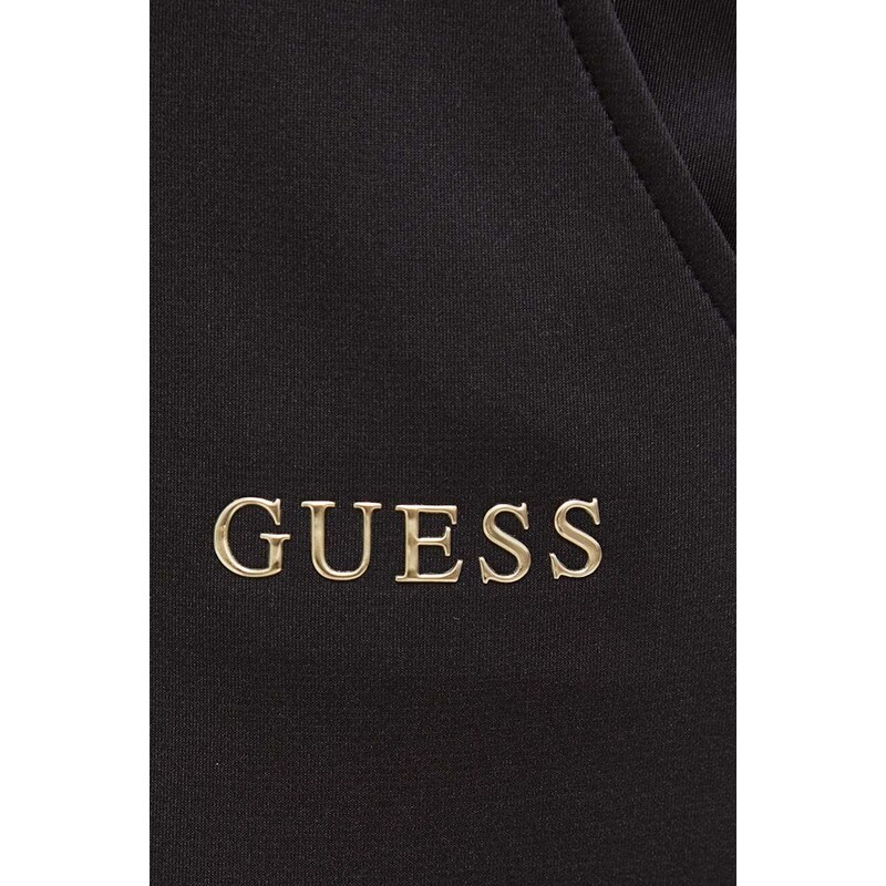 Tepláky Guess černá barva, s aplikací