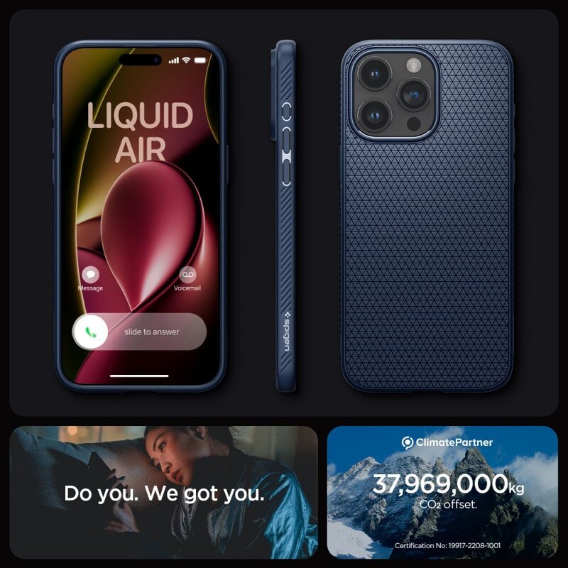Ochranný kryt na iPhone 15 Pro - Spigen, Liquid Air Blue