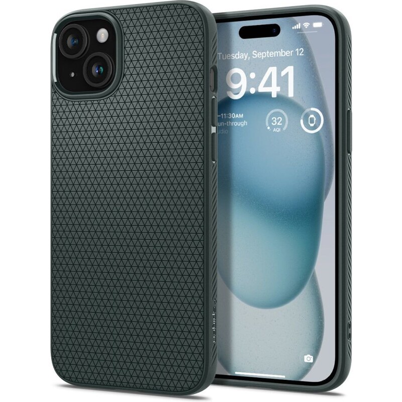 Ochranný kryt na iPhone 15 - Spigen, Liquid Air Green