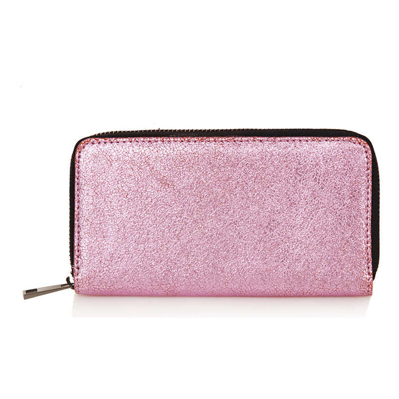 Topshop Metallic Zip Around Purse