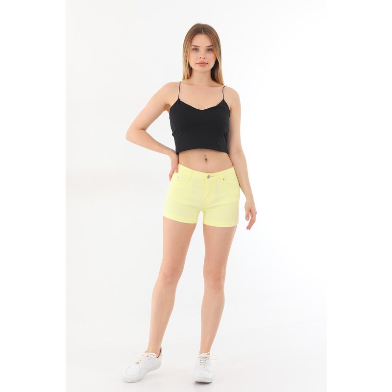 BİKELİFE Mini High Waist Lycra Stretchy Cotton Shorts & Bermuda 90444355