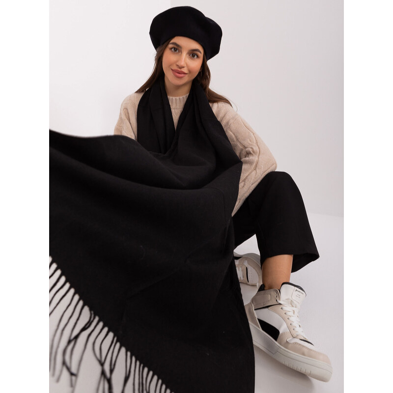 Wool Fashion Italia Scarf-AT-SZ-23185.90P-black