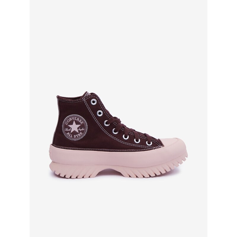 Vínové dámské kotníkové tenisky na platformě Converse Chuck Taylor - Dámské