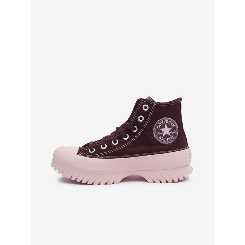 Vínové dámské kotníkové tenisky na platformě Converse Chuck Taylor - Dámské