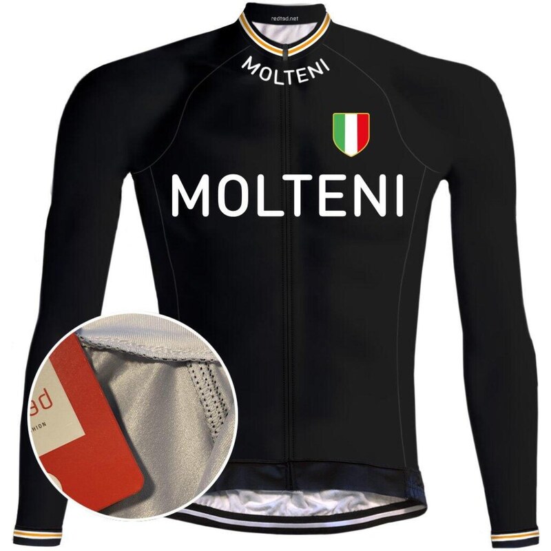 REDTED Cyklistický dres Molteni Vintage - REDTED - Black