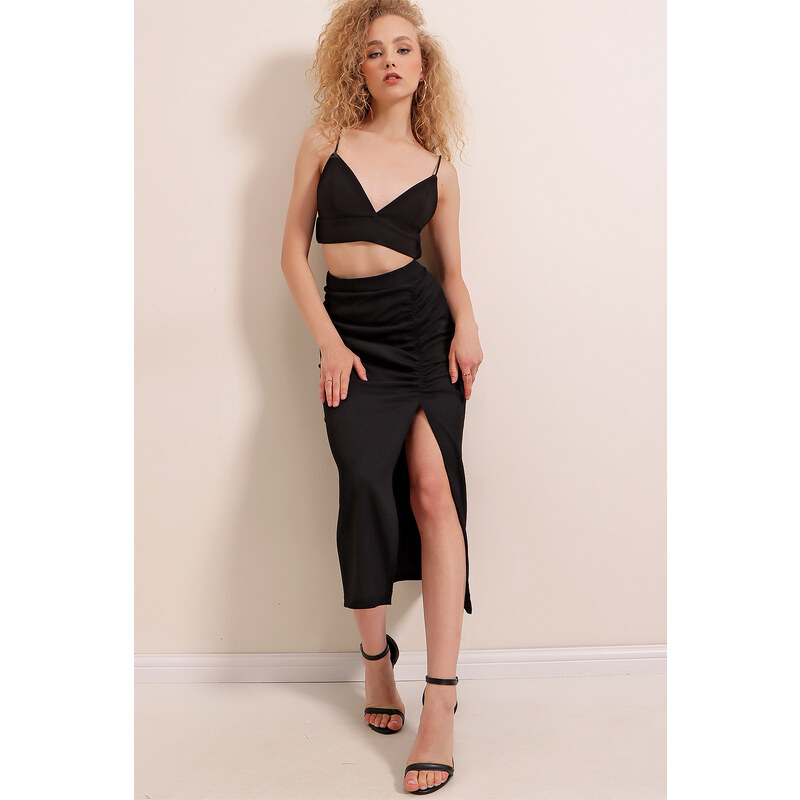 Bigdart 1880 Slit Skirt - Black