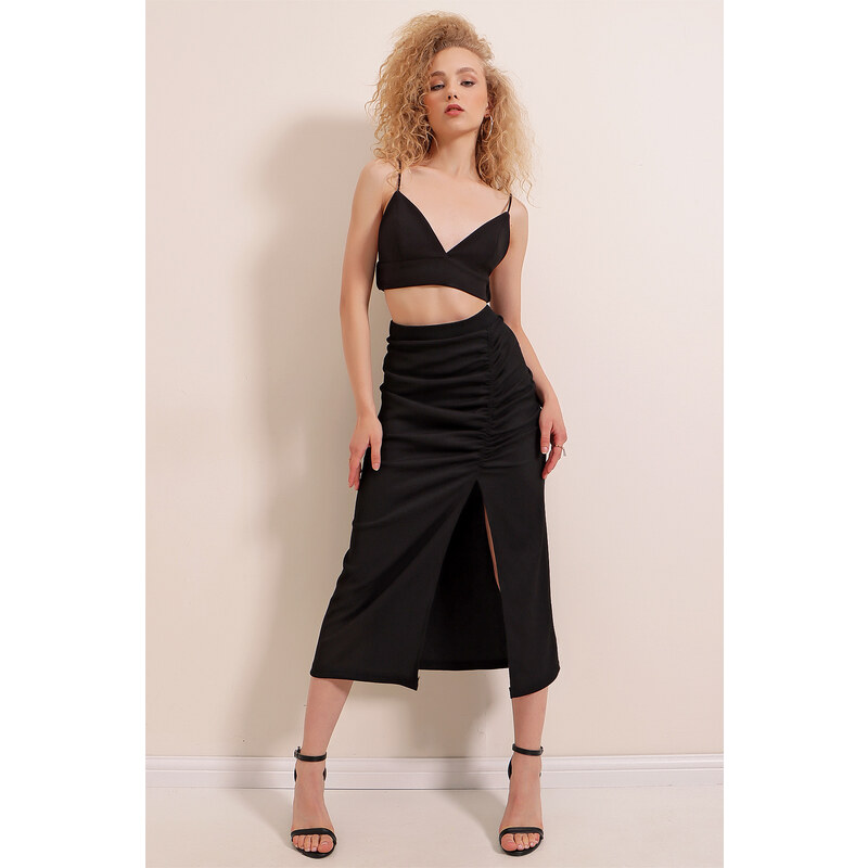 Bigdart 1880 Slit Skirt - Black