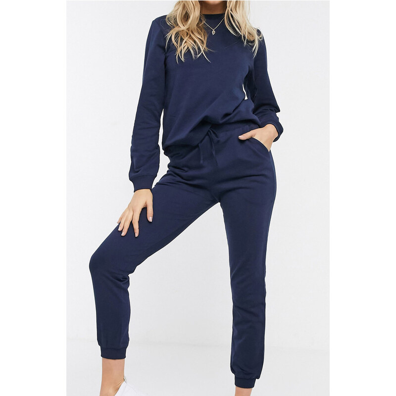 Know Women's Navy Blue Cotton Pajamas Set