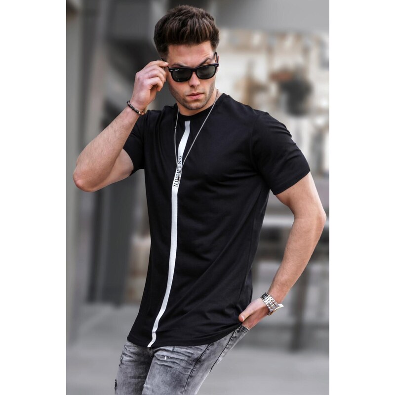 Madmext Men's Printed Regular Fit Cotton T-shirt 5378 Black