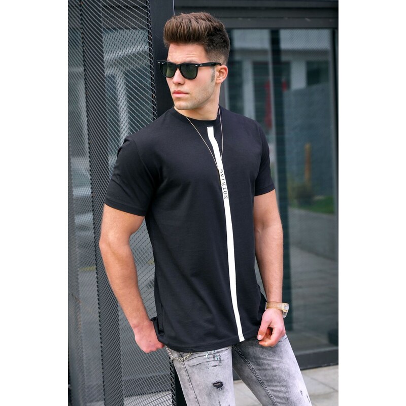 Madmext Men's Printed Regular Fit Cotton T-shirt 5378 Black