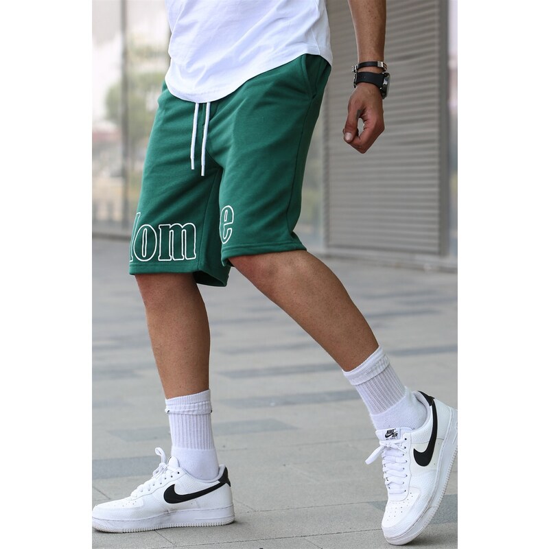 Madmext Men's Printed Green Capri Shorts 5439