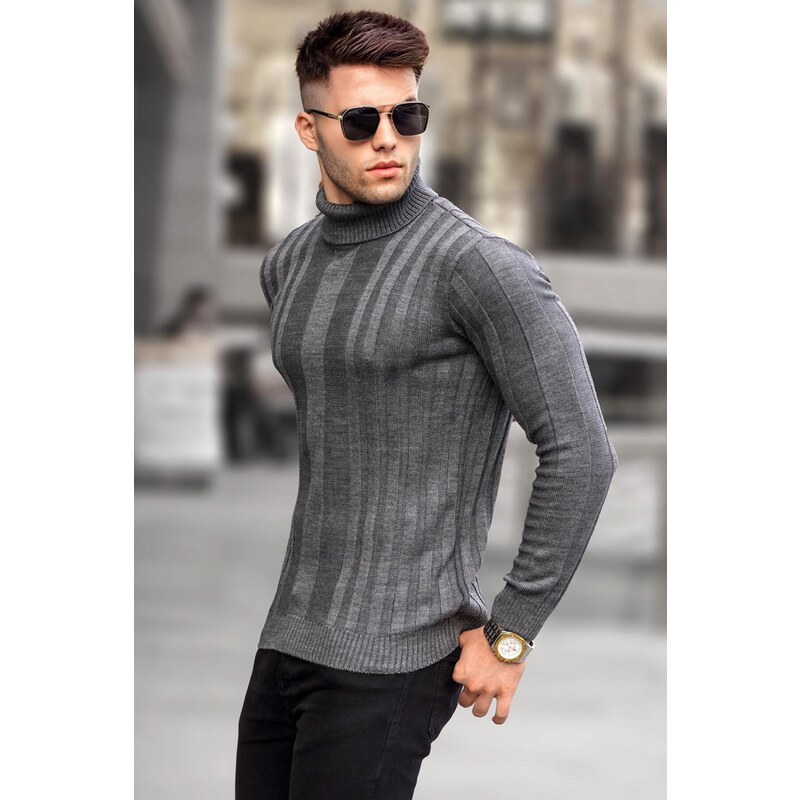 Madmext Anthracite Turtleneck Knitwear Sweater 5764