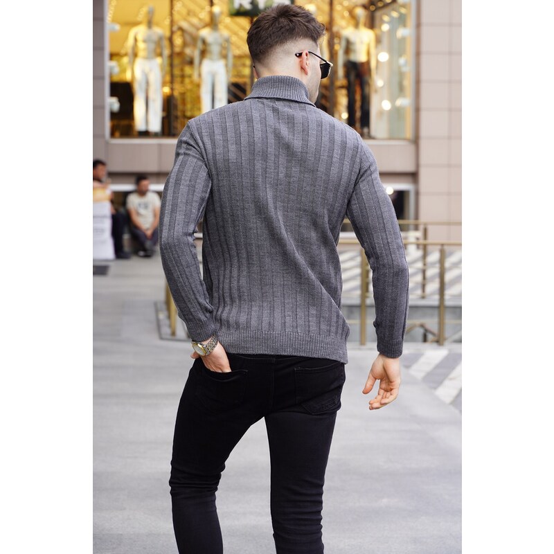 Madmext Anthracite Turtleneck Knitwear Sweater 5764