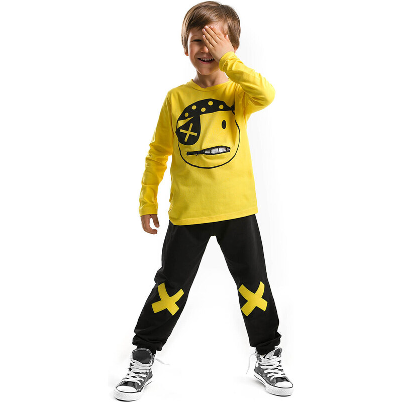 Denokids Pirate Emoji Boy's T-shirt Trousers Set