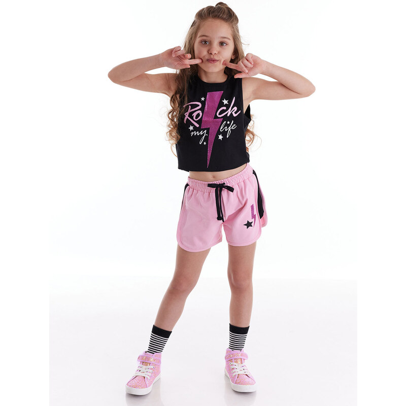 mshb&g Rock Life Girls Crop Top Shorts Set