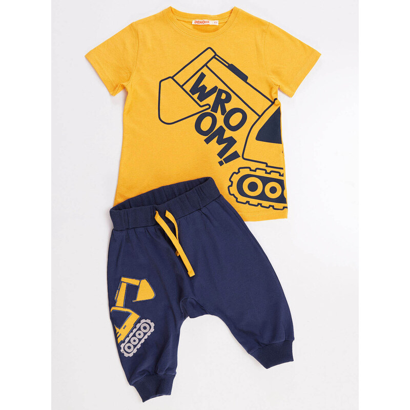 Denokids Scoop Size T-shirt Capri Shorts Set