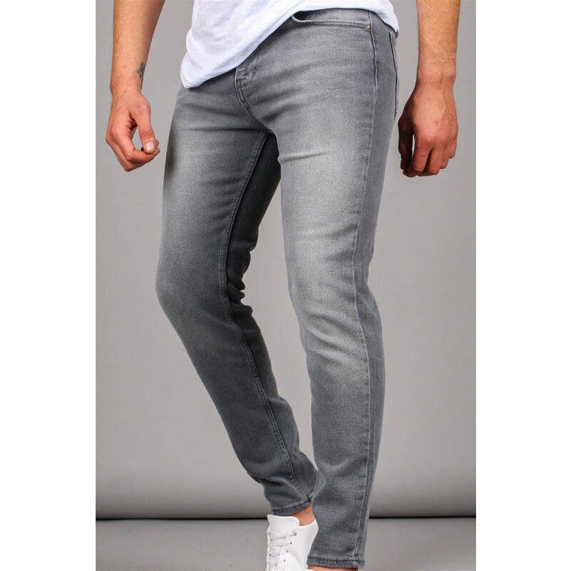 Madmext Gray Lycra Skinny Fit Men's Jeans 6323