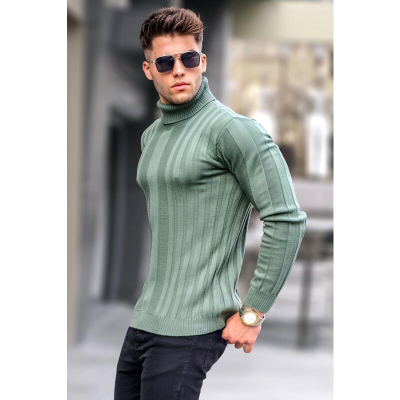 Madmext Light Khaki Turtleneck Knitwear Sweater 5764