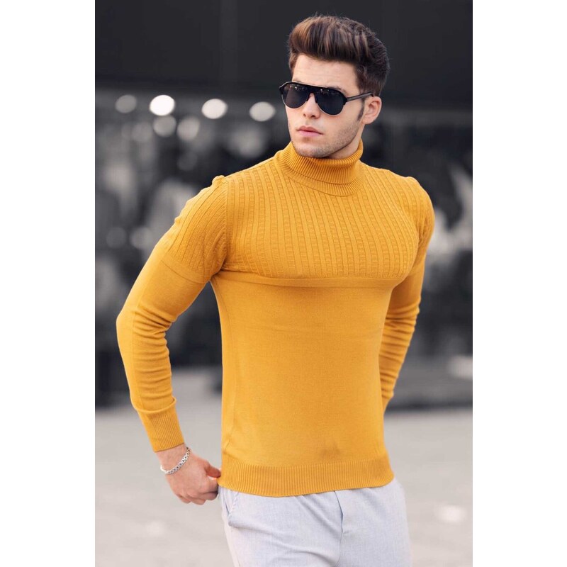 Madmext Mustard Turtleneck Sweater 4677