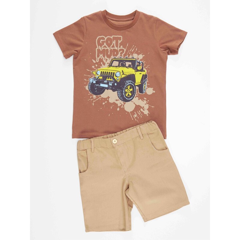 mshb&g Jeep Mood Boys T-shirt Gabardine Shorts Set