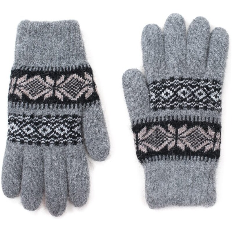 Art of Polo Šedé rukavice se zimním vzorem