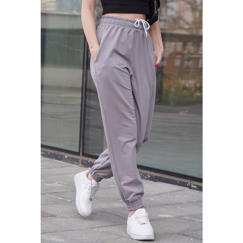 Madmext Dyed Gray Comfort Fit Basic Sweatpants