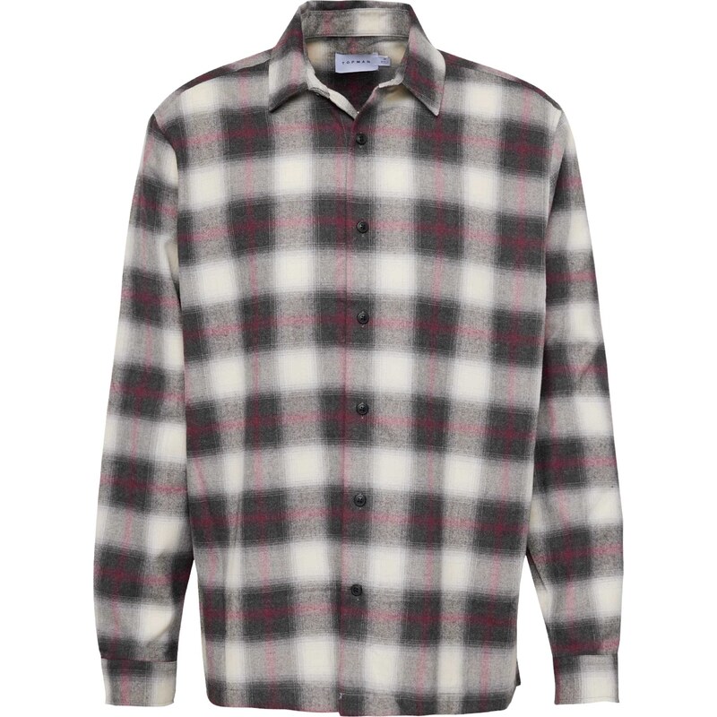 TOPMAN Košile tmavě šedá / tmavě růžová / bílá