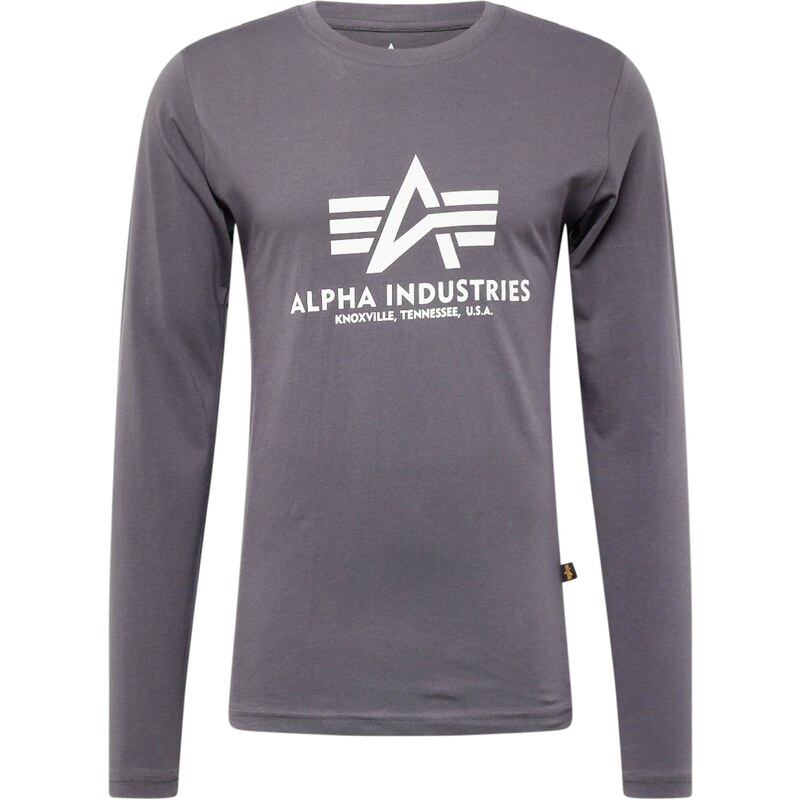 ALPHA INDUSTRIES Tričko tmavě šedá / bílá