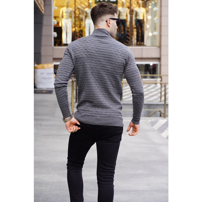 Madmext Anthracite Turtleneck Knitwear Sweater 5762