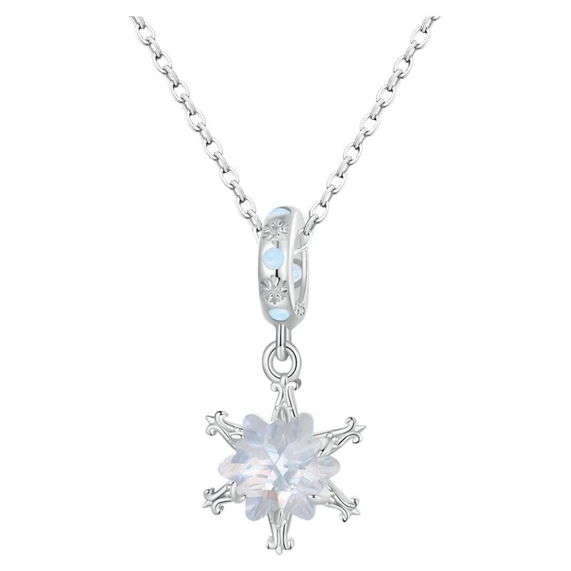 GRACE Silver Jewellery Stříbrný náhrdelník Ledová sněhová vločka - stříbro 925/1000