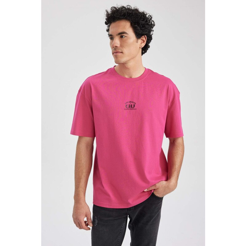 DEFACTO Comfort Fit Crew Neck Printed Cotton T-Shirt