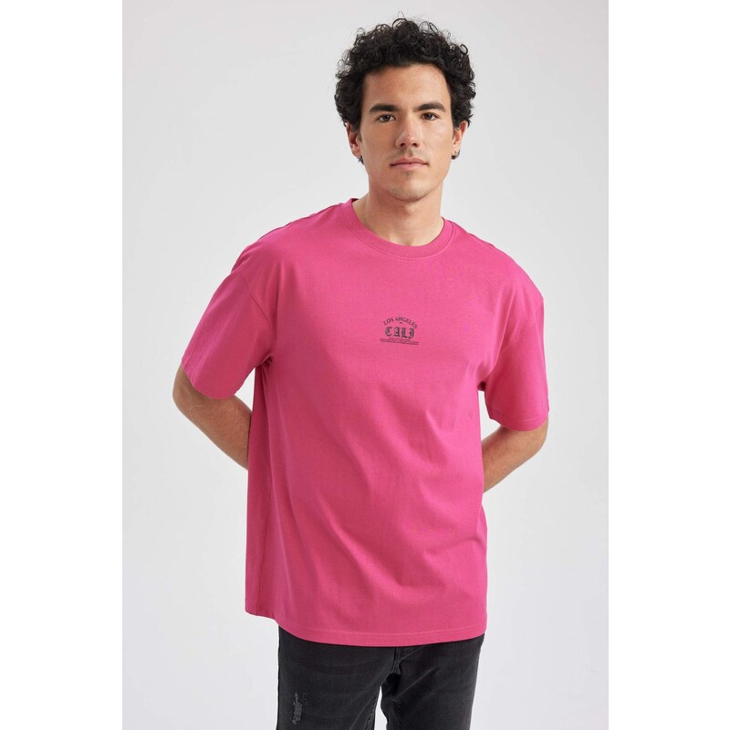 DEFACTO Comfort Fit Crew Neck Printed Cotton T-Shirt