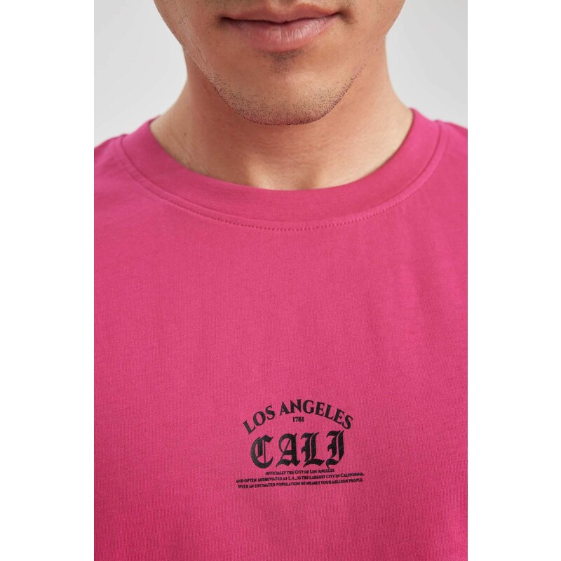 DEFACTO Comfort Fit Crew Neck Printed Cotton T-Shirt