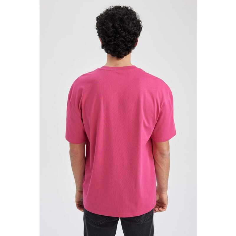 DEFACTO Comfort Fit Crew Neck Printed Cotton T-Shirt