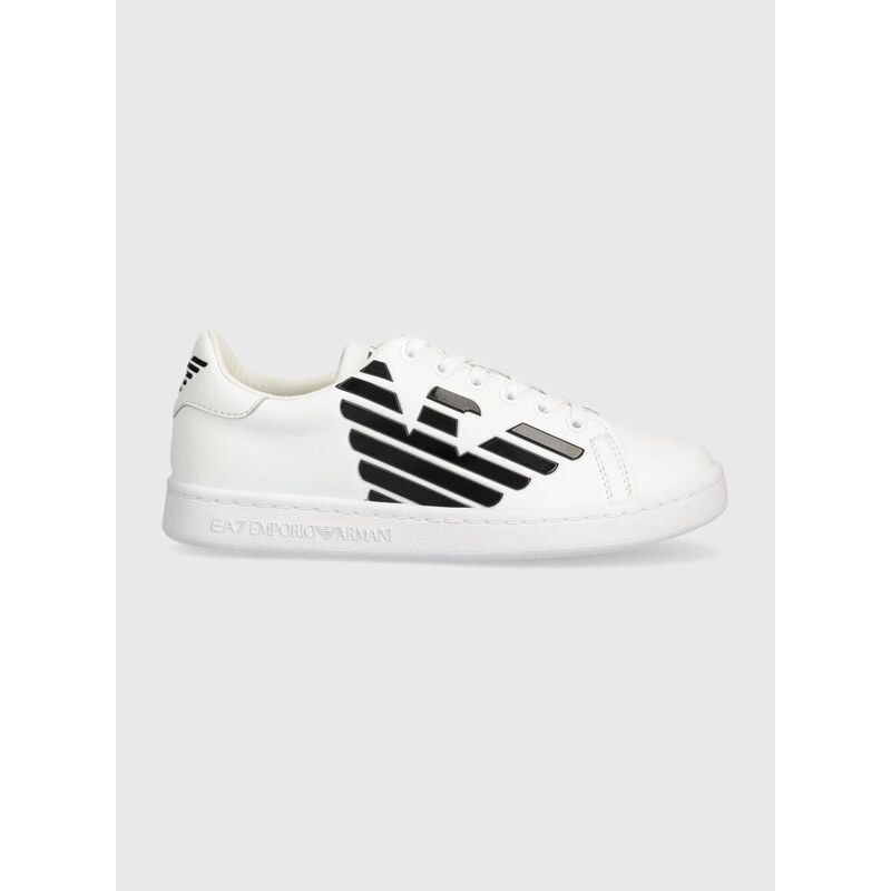 Dětské kožené sneakers boty EA7 Emporio Armani bílá barva