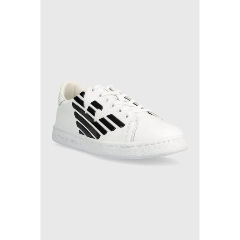 Dětské kožené sneakers boty EA7 Emporio Armani bílá barva