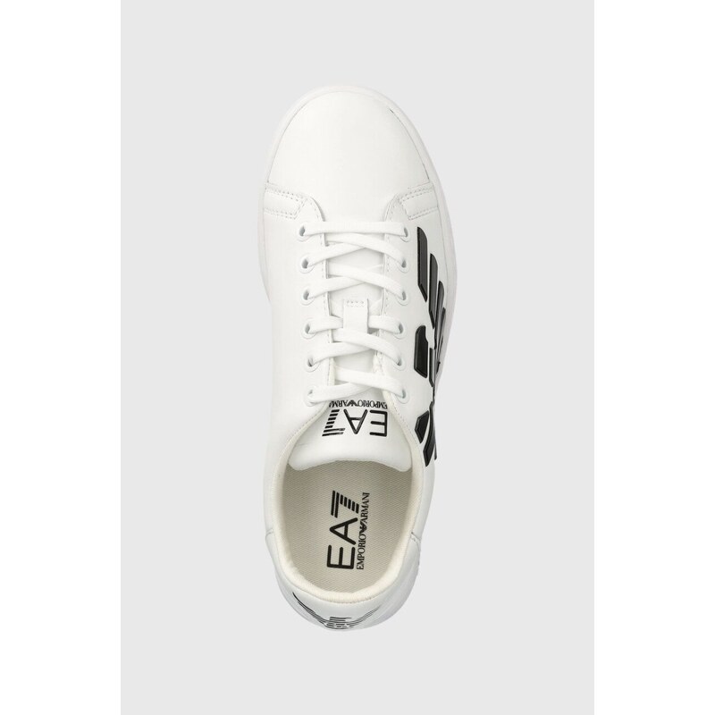 Dětské kožené sneakers boty EA7 Emporio Armani bílá barva