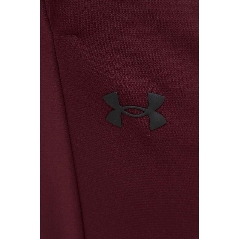 Tepláky Under Armour Fleece pánské, vínová barva, hladké, 1373362