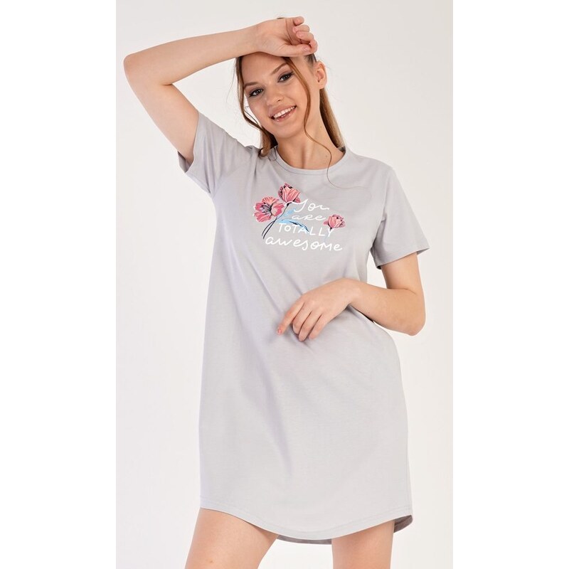 Vienetta Dámská noční košile s krátkým rukávem Cassie - korálová