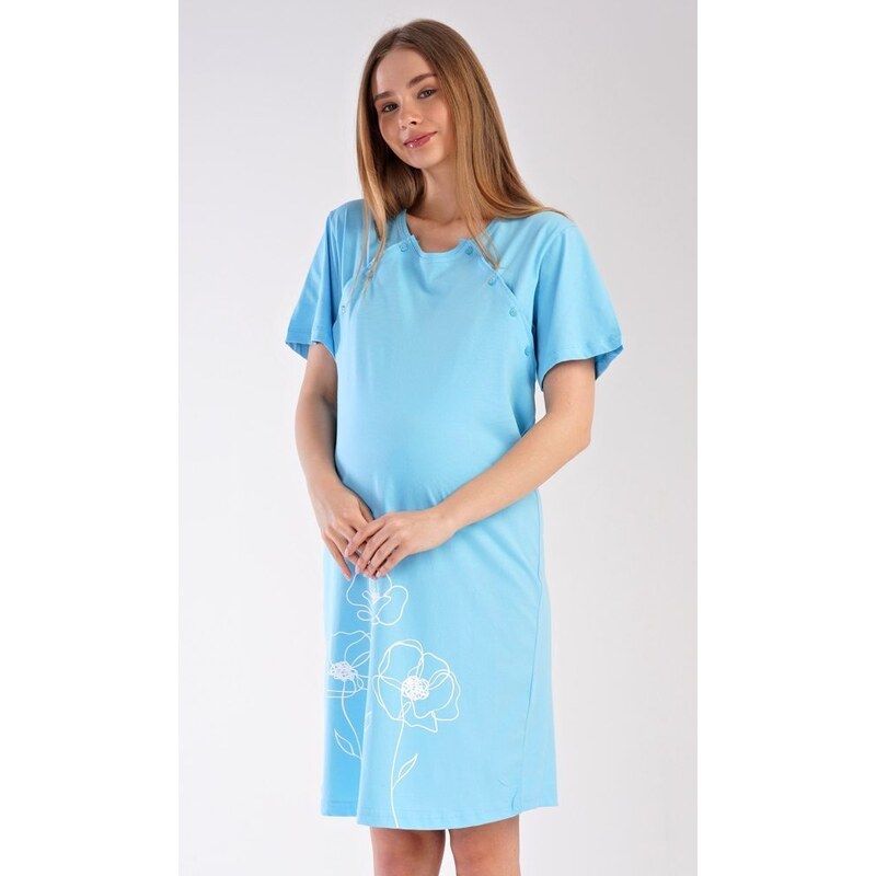 Vienetta Dámská noční košile mateřská Leontýna - světle modrá
