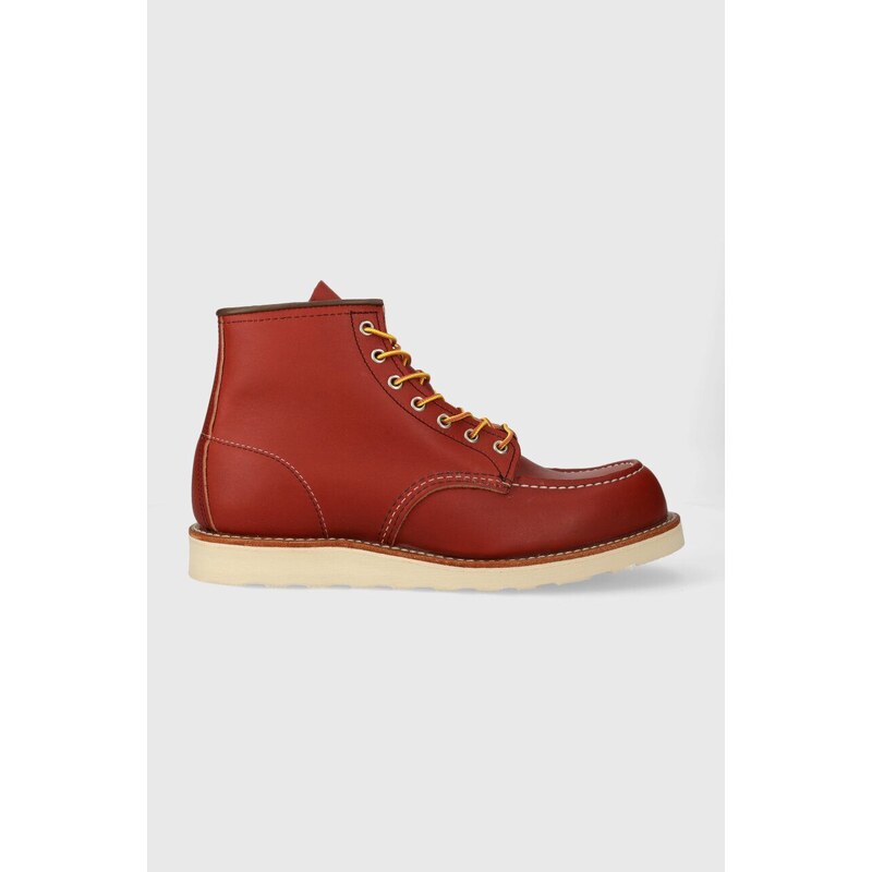 Kožené boty Red Wing 6-INCH Classic Moc Toe pánské, červená barva, 8875