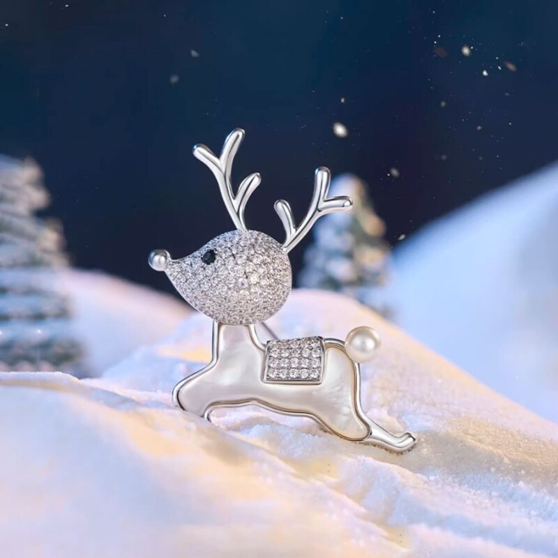 Éternelle Vánoční brož se zirkony Rudolf - vánoční sob 85947278