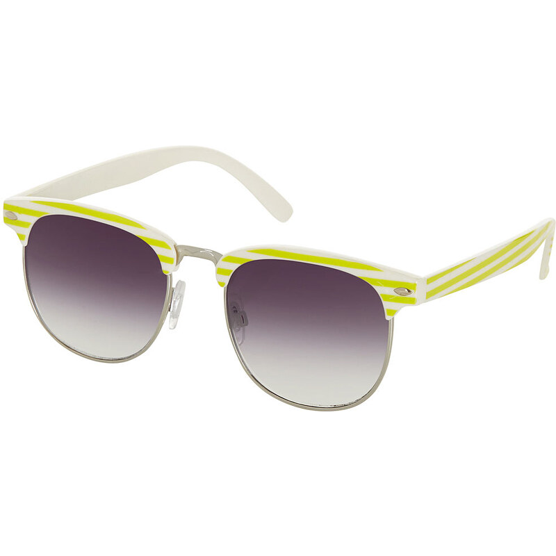 Topshop Striped Clubmaster Sunglasses