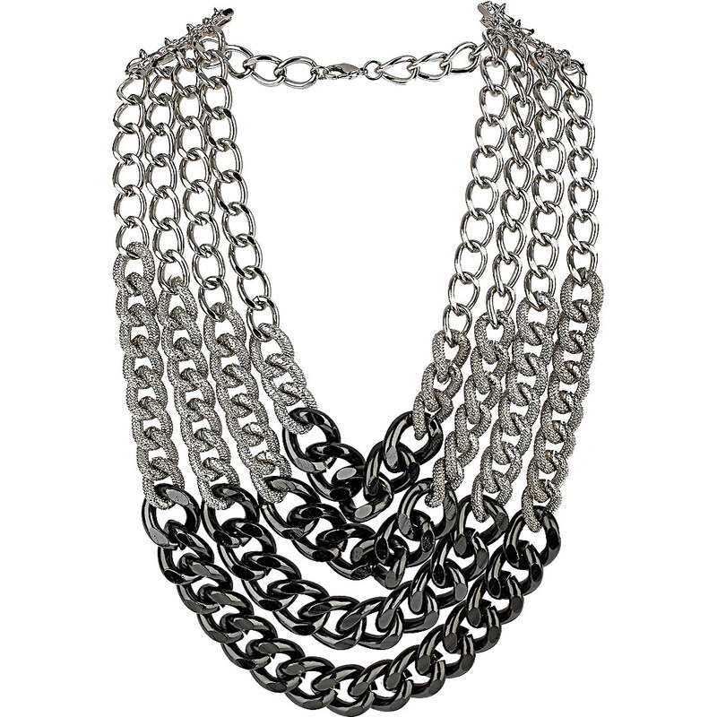 Topshop Thick Curb Multirow Necklace