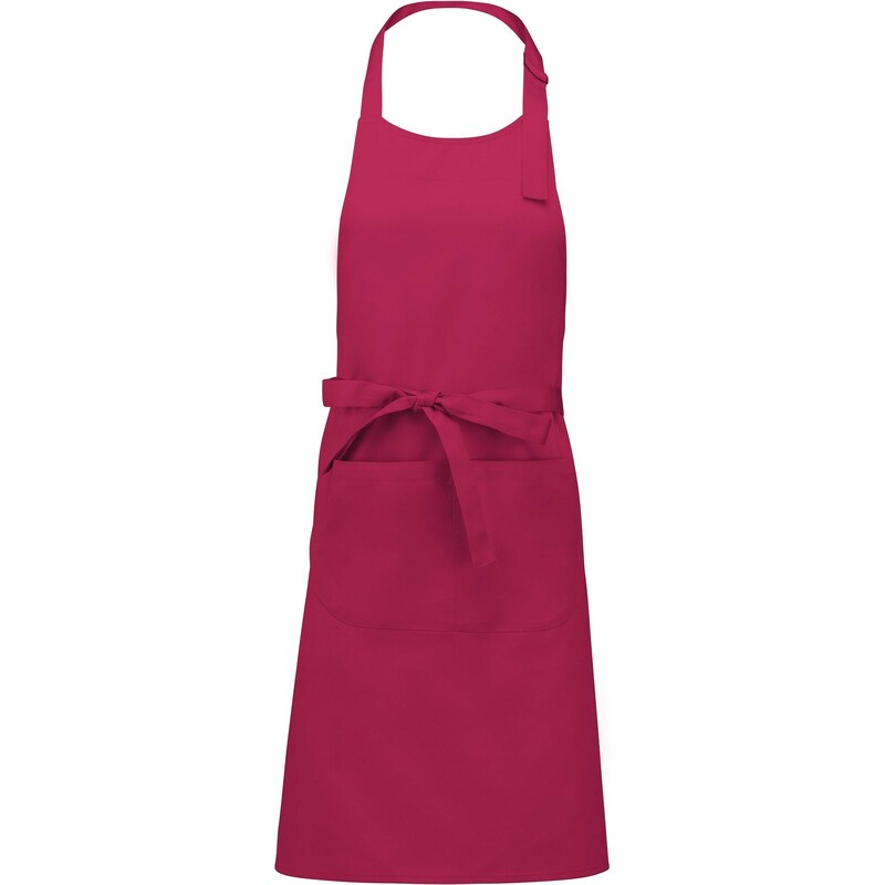 Kariban K885 kuchařská zástěra s laclem a kapsou tmavě růžová - velikost UX