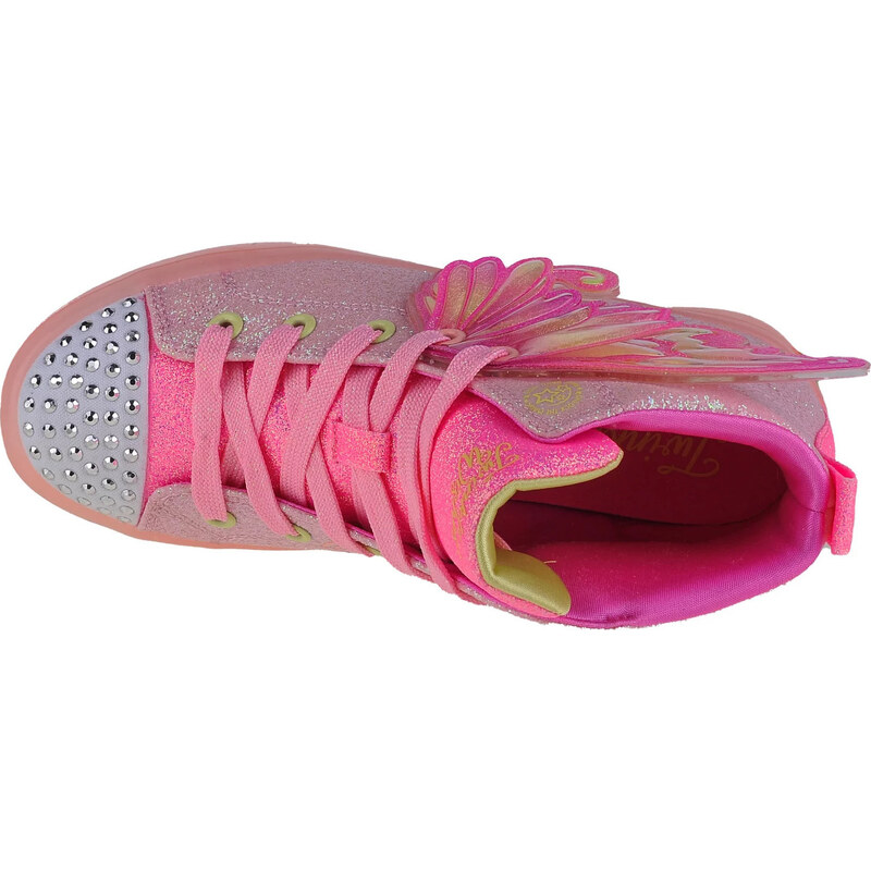 RŮŽOVÉ TŘPYTIVÉ SVÍTÍCÍ TENISKY SKECHERS TWI-LITES 2.0-TWINKLE WISHES Růžová