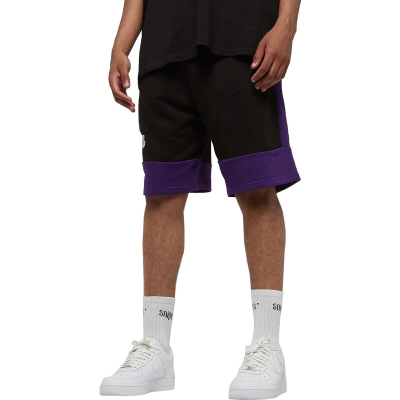 Černo-fialové kraťasy New Era NBA Colour Block Short Lakers